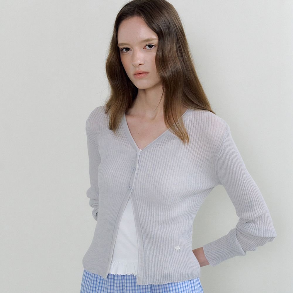 sunny rib knit cardigan 264 (light gray)