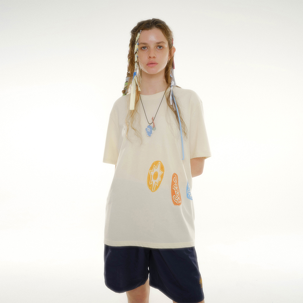 【HELLO SUNRISE】 HS x ETCblank Sunrise Dancing Tee /追跡付 HS x ETCblank Sunrise Dancing Tee_Light Yellow - 감도 깊은