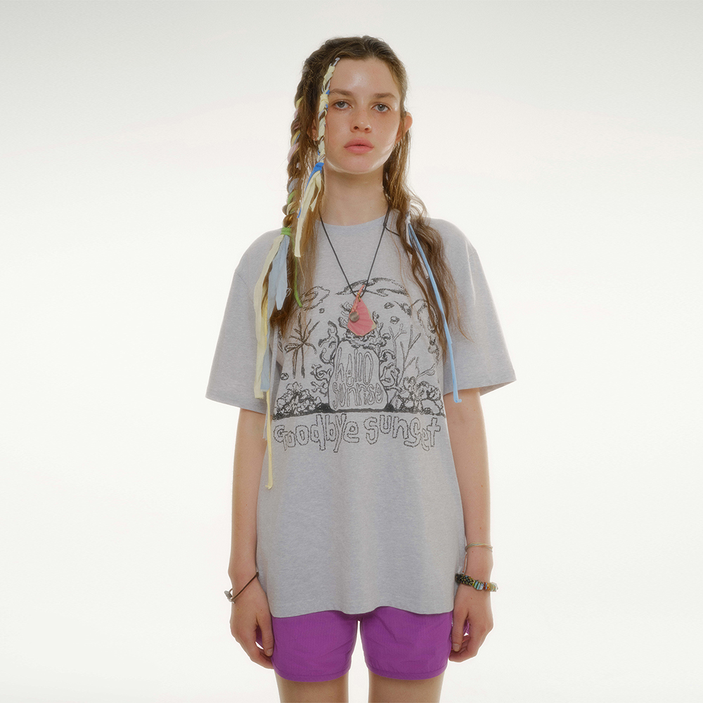 【HELLO SUNRISE】 HS x ETCblank Sunrise Dancing Tee /追跡付 HS x ETCblank Under The Sea Tee_3% Gray - 감도 깊은 취향