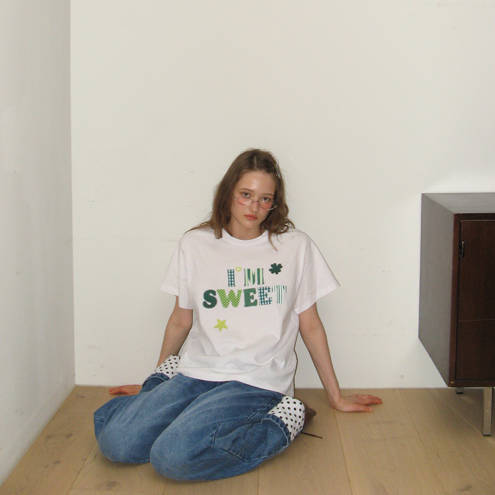 Tシャツ・カットソー RONRON SWEET MIXED BASIC FIT T SHIRT WHITE RR25BST4297WH SWEET MIXED BASIC FIT T SHIRT WHITE - 감도 깊은 취향 셀렉트