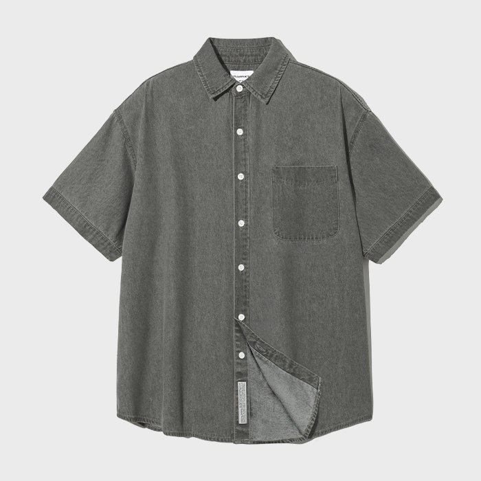 TCM mini logo denim half shirts (blue) - 감도 깊은 취향