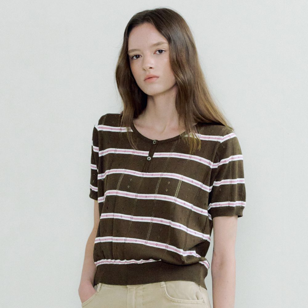 lace stripe knit 273 (brown)