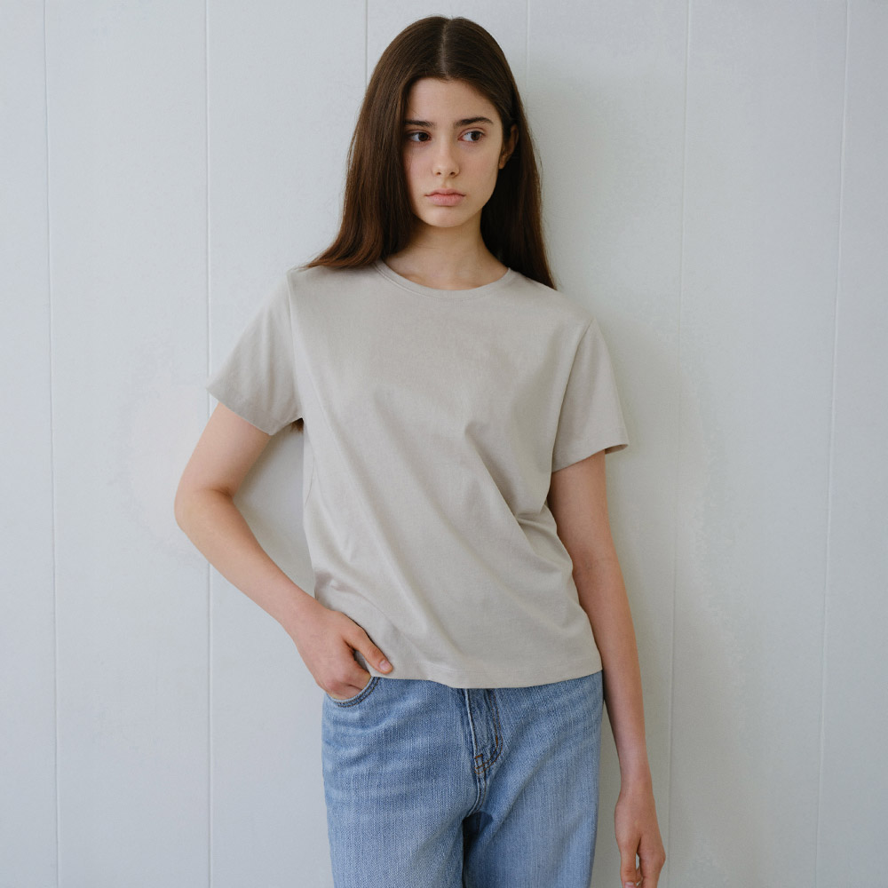 Tシャツ・カットソー ^LOW CLASSIC^ ORGANIC Lc BASIC TSHIRTSAND BEIGE LC242_TS01SI ORGANIC Lc BASIC T-SHIRT_SAND BEIGE_LC242_TS01SI - 감도 깊은