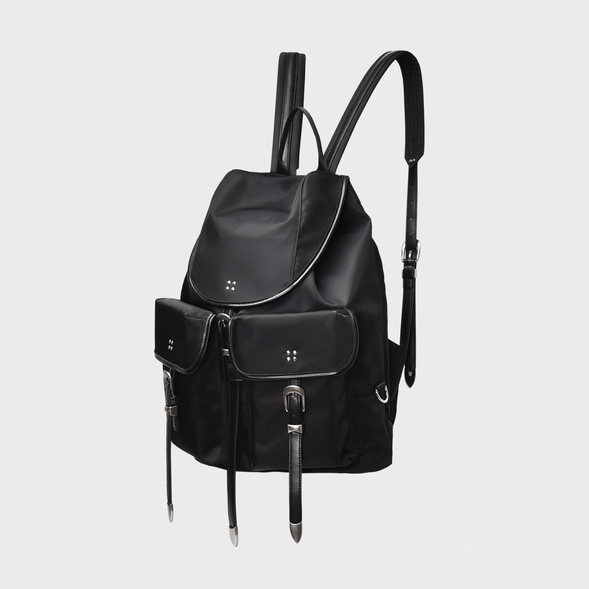 Zipper Finishing Flap Mini Back Pack [ Dark Gray ] - 감도