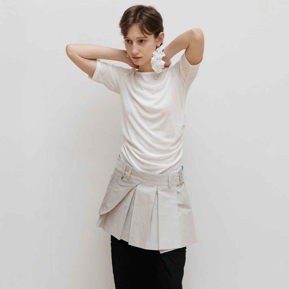 ★NOFFICIALNOFFICE★TWINKLE BUCKLE PANTSKIIRT BEIGE★正規品 TWINKLE BUCKLE PANTSKIIRT BEIGE - 감도 깊은 취향 셀렉트샵 29CM