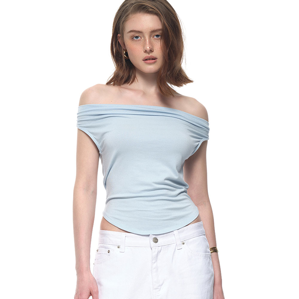 ASYMMETRIC ONE SHOULDER T-SHIRT (BROWN) - 감도 깊은 취향