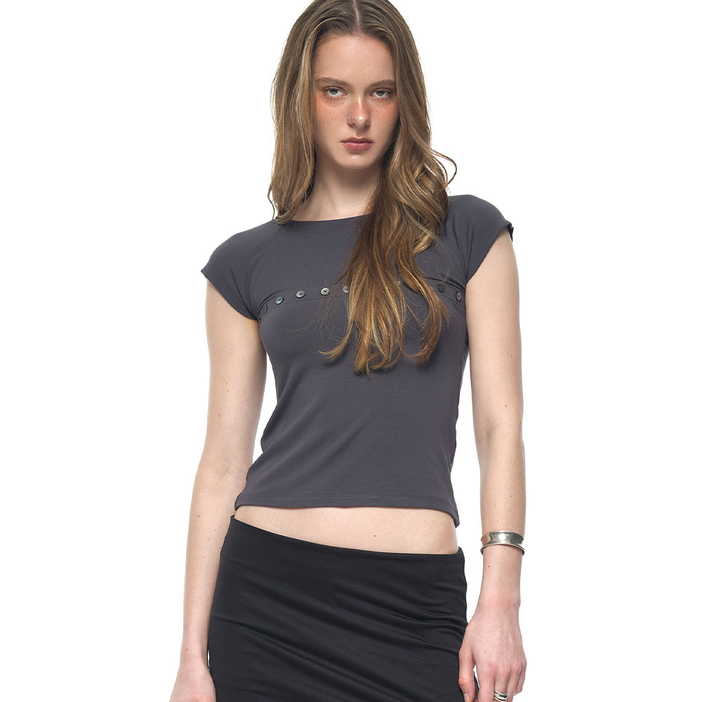 ASYMMETRIC ONE SHOULDER T-SHIRT (BROWN) - 감도 깊은 취향