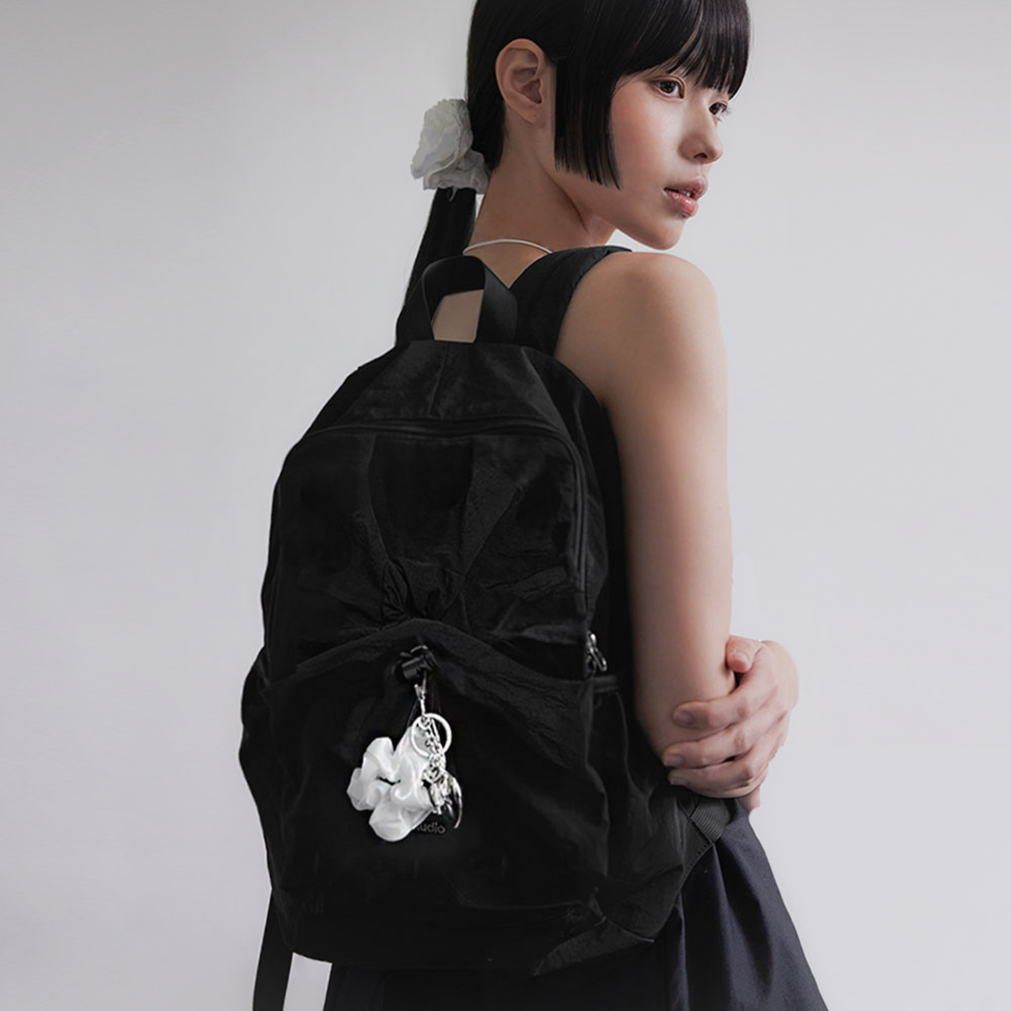 【ROH SEOUL】人気/送料税込 ★ Root backpack Nylon Misty blue セール】【ROH SEOUL/ローソウル】 Mini root nylon backpack