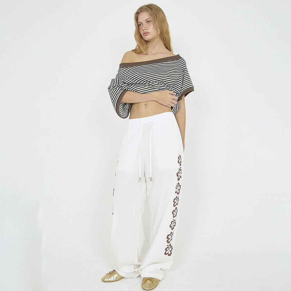 韓国商品/POLYSOOEM HAWAIIAN SUMMER PANTS HAWAIIAN SUMMER PANTS (WHITE) - 감도 깊은 취향 셀렉트샵 29CM
