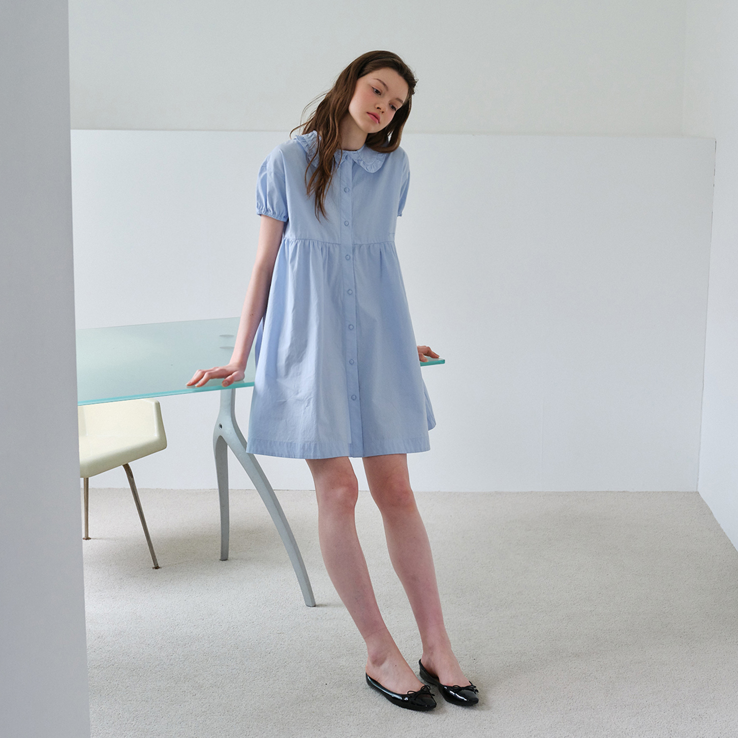 3차] LISIANTHIUS PINTUCK PLEATS DRESS_TT5S605IV - 감도 깊은