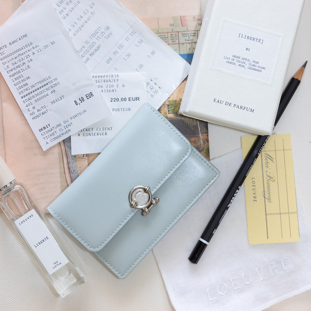 [LOEUVRE] LETTRE CARD WALLET / 韓国発 ルエブル LOEUVRE Lettre Card Wallet （NOIR） -靴