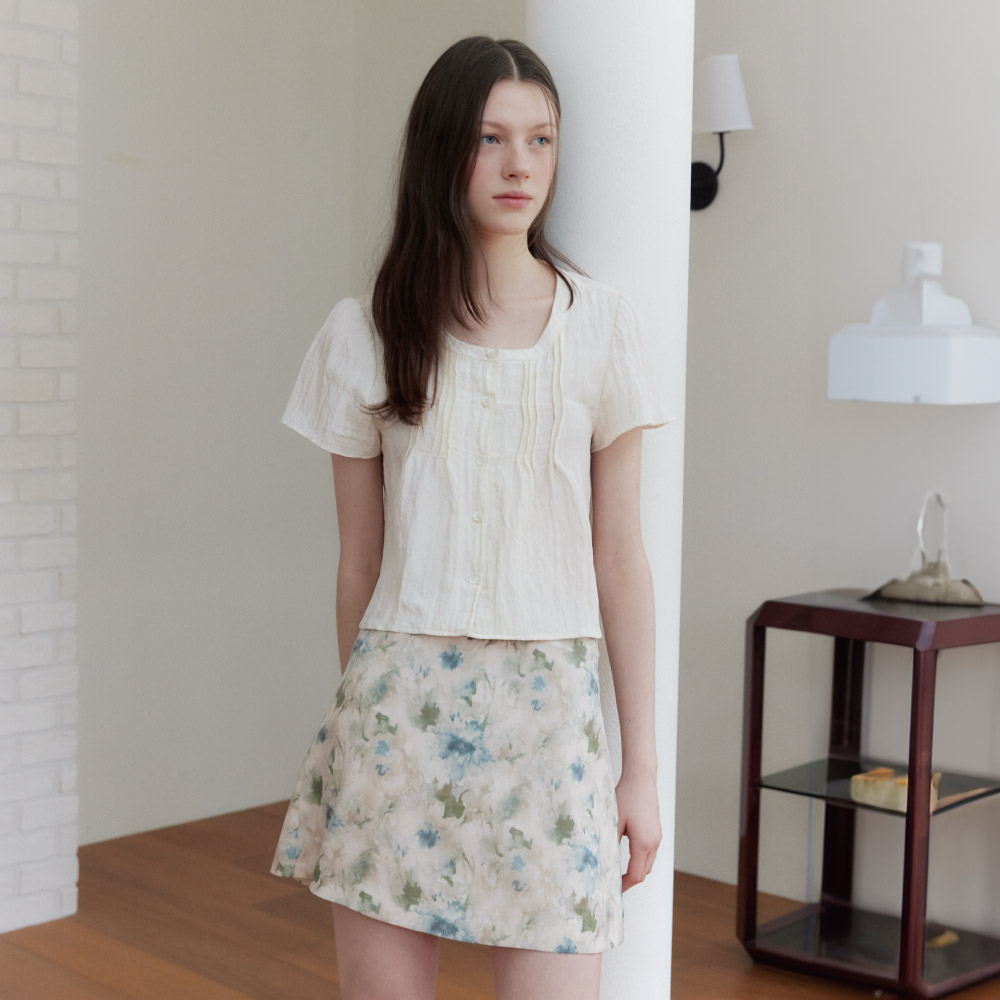 ★ Margarin Fingers★ LACE PIN TUCK SKIRT (WHITE) MARGARIN FINGERS Lace Pin Tuck Skirt - White | International