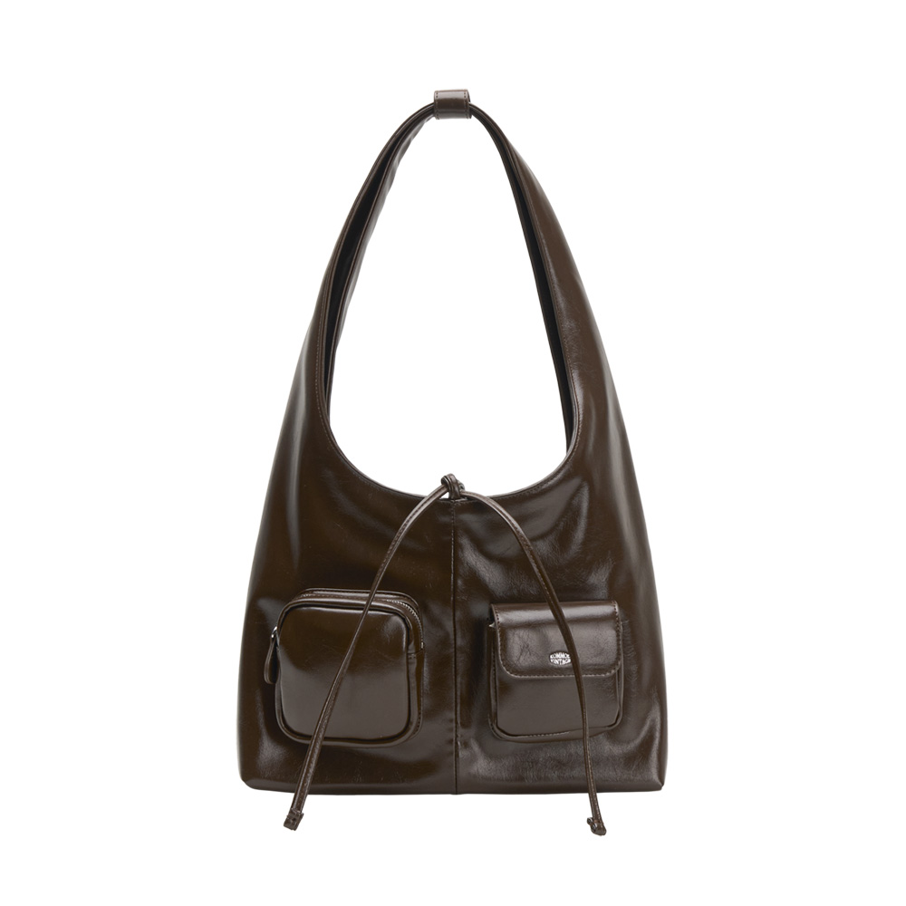 Tetra-Pocket Hobo Shoulder Bag [ Brown ] - 감도 깊은 취향