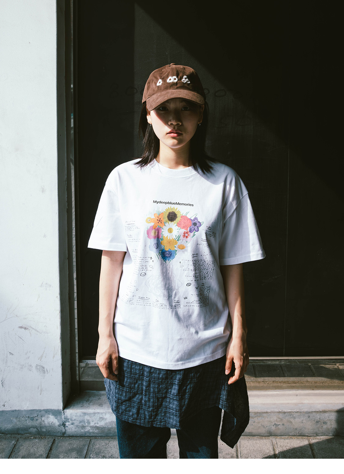 ◇MY DEEP BLUE MEMORIES◇ Newvy Symbol Peach Ball Cap BROWN Newvy Logo Peach Ball Cap (CHARCOAL) - MYDEEPBLUEMEMORIES