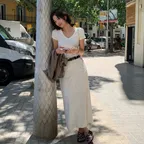 [29CM 단독][한겨레 PICK] SIST9035 나일론 반밴딩 스커트_Off-white
