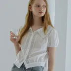 vintage cotton lace blouse (white)