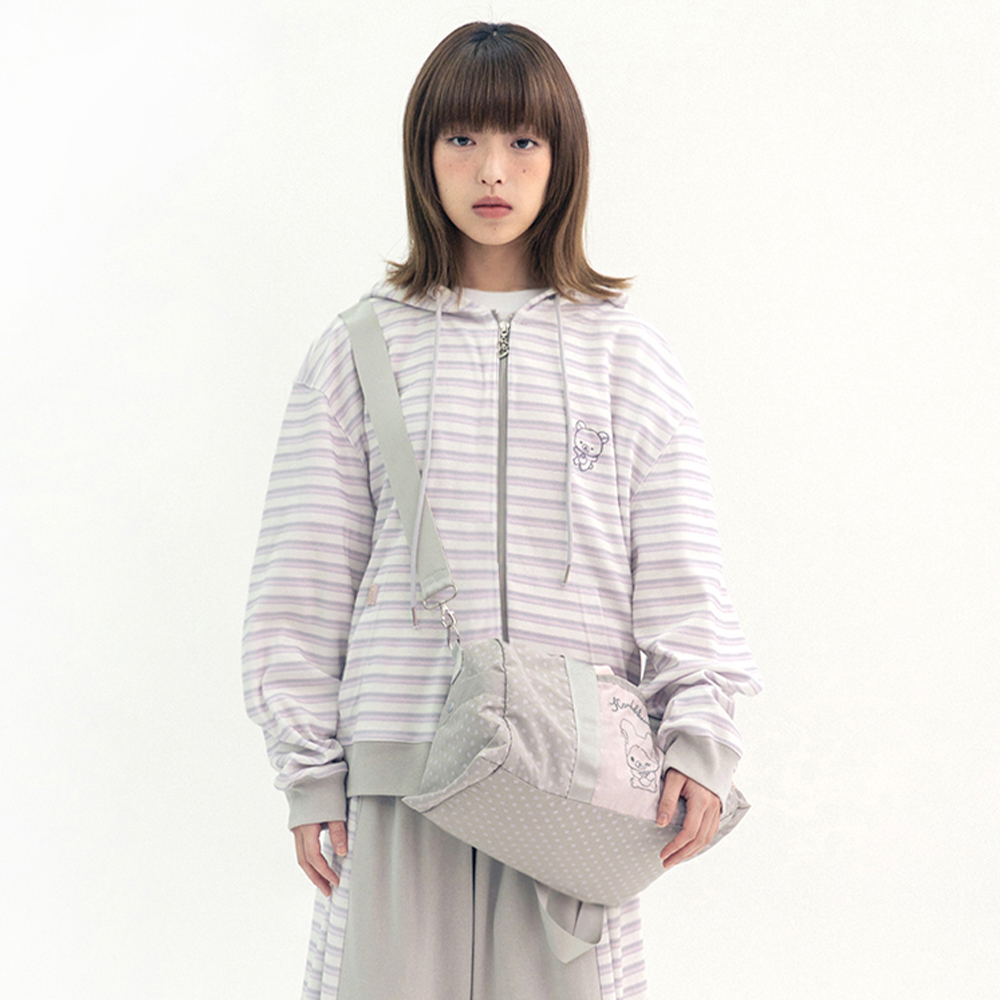 【hug your skin】 Stripe Korilakkuma hoodie zip-up /追跡付 ☆IVE ガウル 着用！！【HUG YOUR SKIN】Stripe Korilakkuma Zip