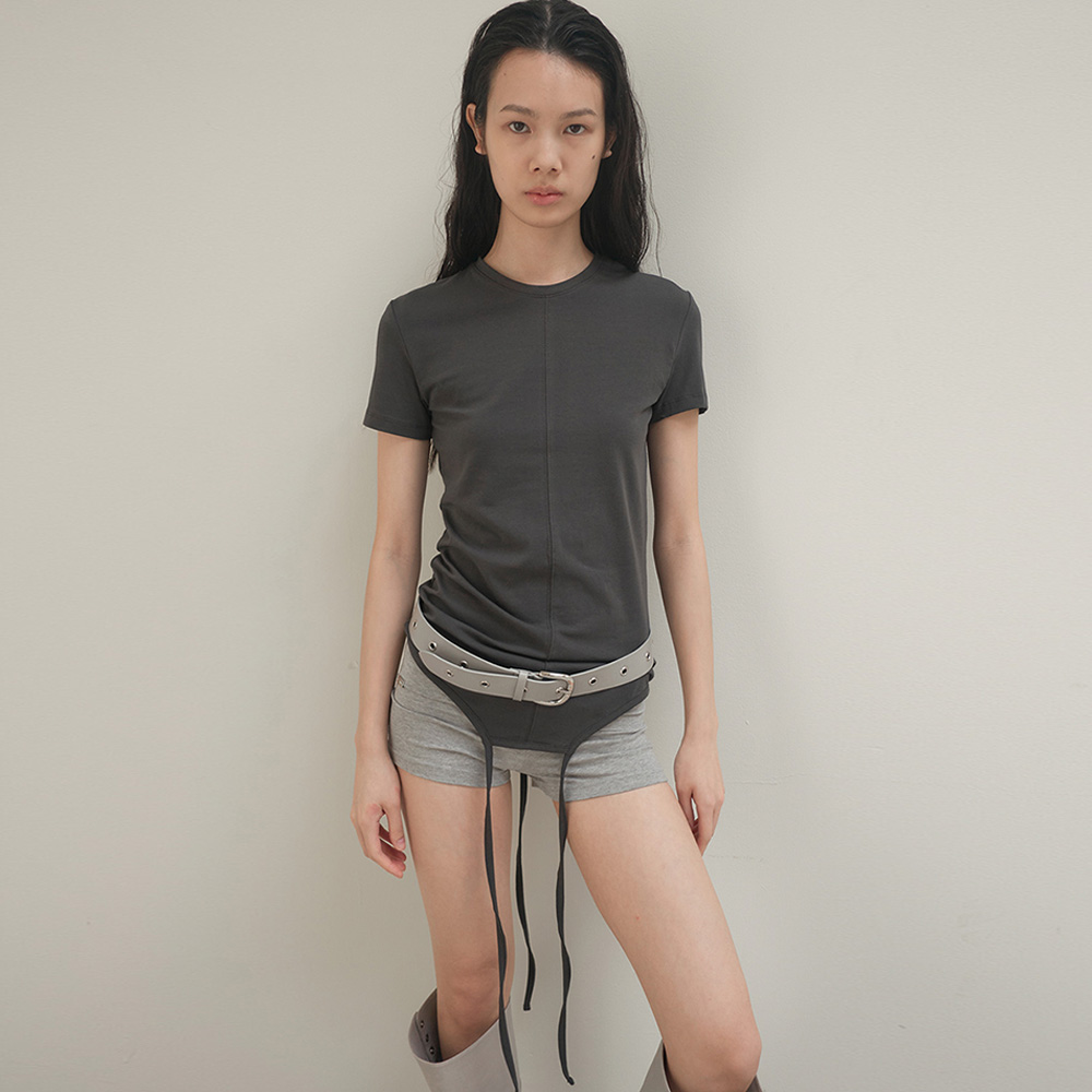 Tシャツ・カットソー CERRIC : 25SS / BACK OPEN HALF TOP (3COLORS) BACK OPEN HALF TOP / BLACK - 감도 깊은 취향 셀렉트샵 29CM