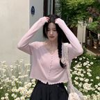 [SET] PEGGY chemical knit cardigan sleeveless set_PINK