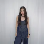 denim two way blouse