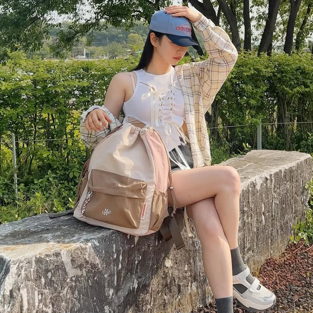 Mixed Easy Draw Backpack _ Pink sand - 감도 깊은 취향 셀렉트