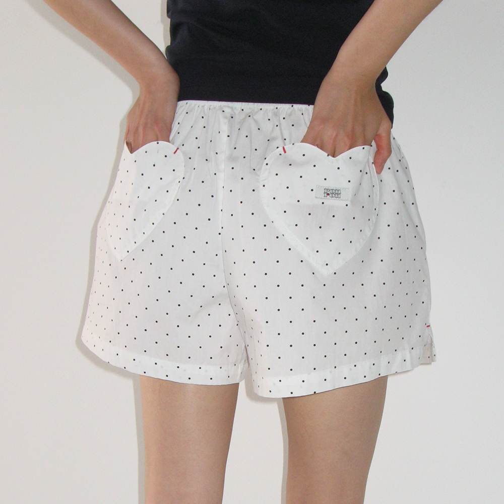 ☆RONRON☆BACK POCKET RIBBON DENIM HALF PANTS パンツ 韓国発 BACK POCKET RIBBON DENIM HALF PANTS LIGHT BLUE - RONRON 론론