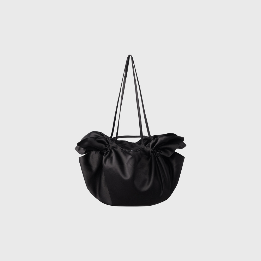 Wrinkle Pumpkin Leather Bag (Black) - 감도 깊은 취향 셀렉트
