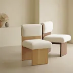 라인 식탁 의자 (화이트 오크)