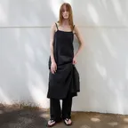 Crease Slip Dress - Black