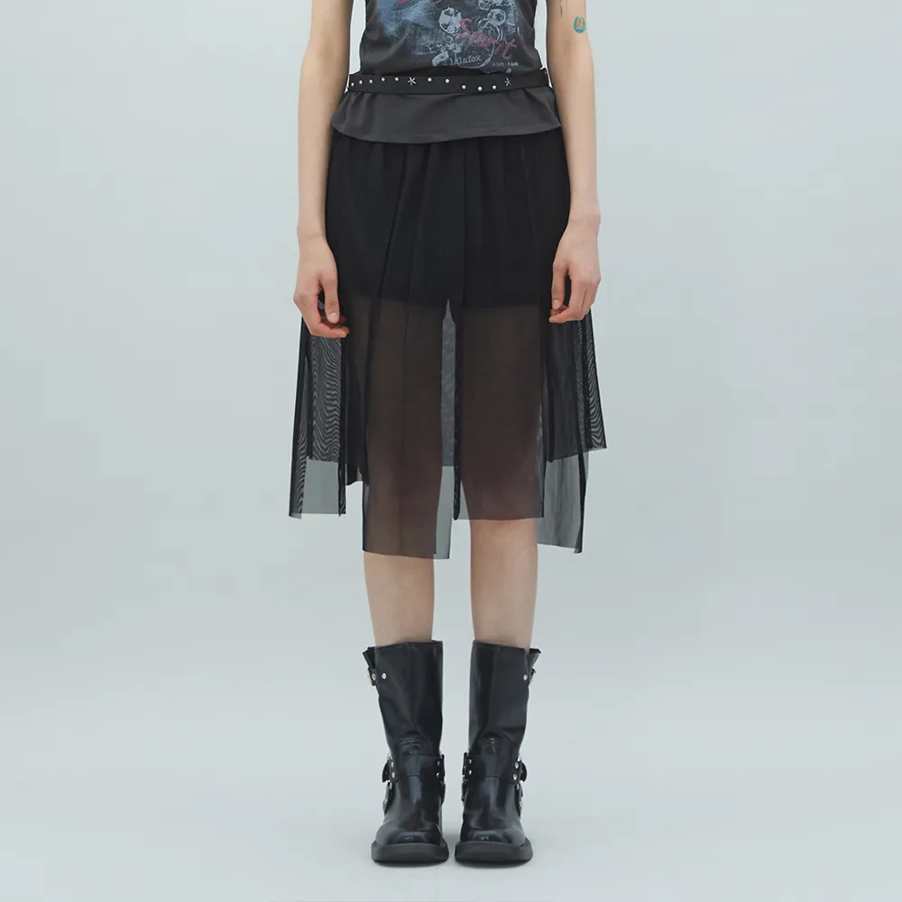 YB x Oliwa Knit-Mesh Skirt (Reversible) - 감도 깊은 취향