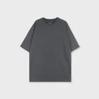  [25HS] pigment dyed 1/2 T-shirts_charcoal black