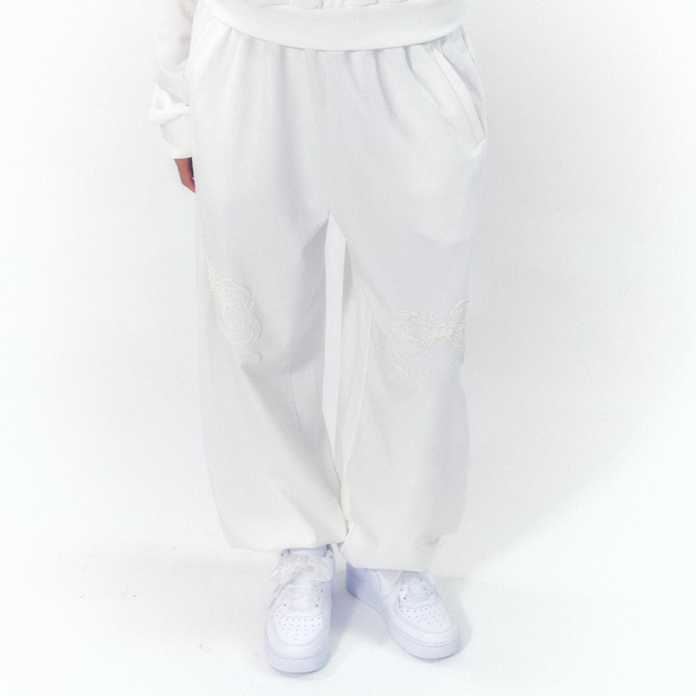 【MOILLY】Knee Point Ribbon Jogger Pants Knee Point Ribbon Jogger Pants White - 감도 깊은 취향 셀렉트