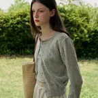 Summer light round neck cardigan - 5color