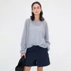 [7/4 예약배송] Leau linen sweatshirt_melange blue