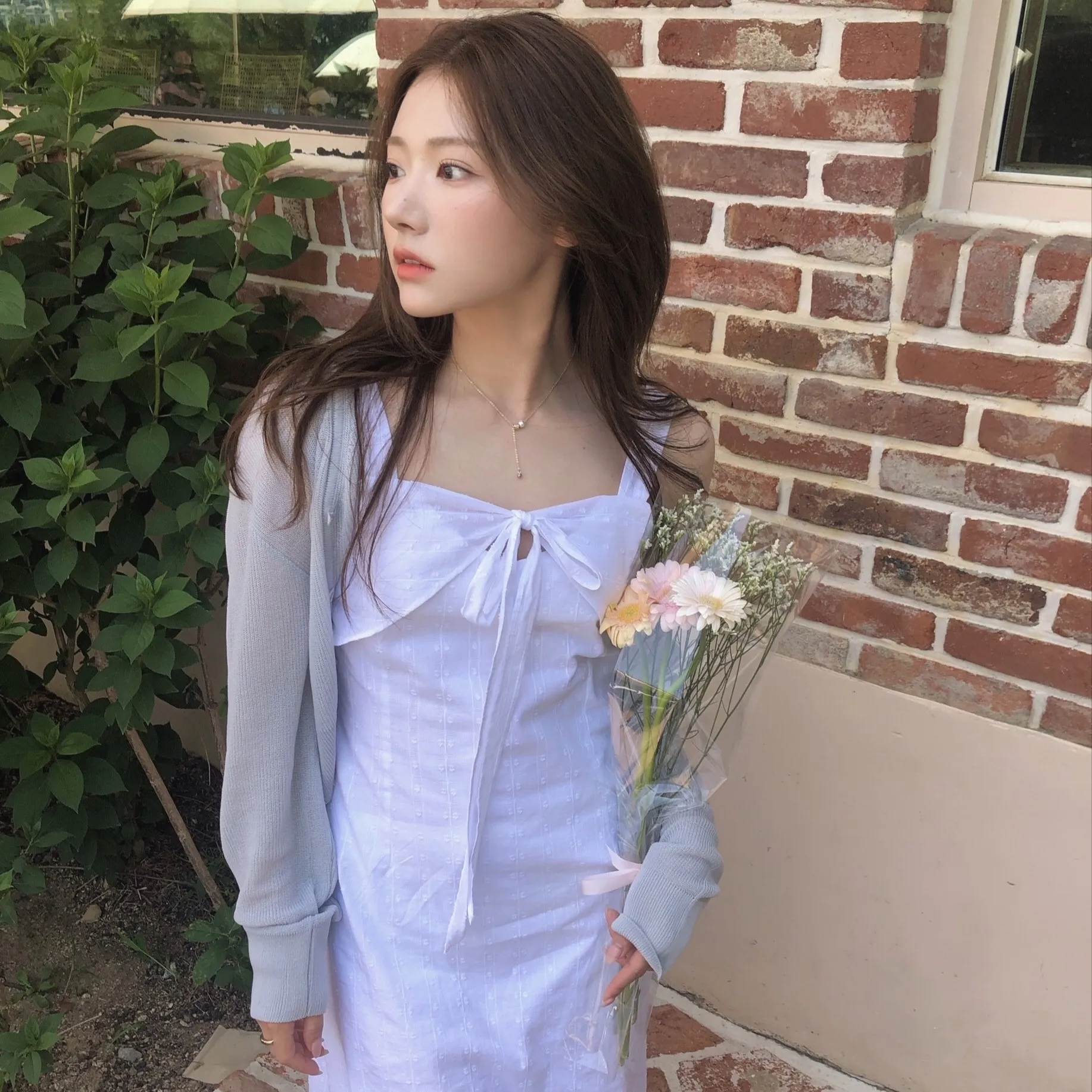 29CM단독] Jelli shirring choker long dress - paleblue - 감도