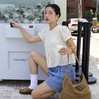 Shirring blouse TISU03BL08_Butter