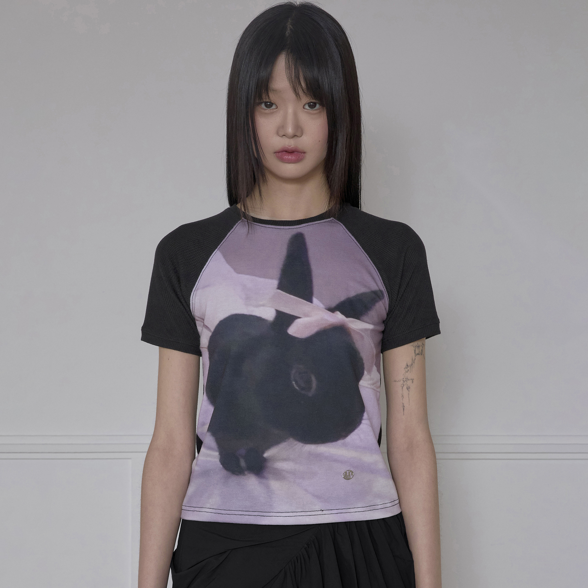 Muta Waffle Raglan T-Shirt (FL-154_Gray&Sky) - 감도 깊은