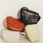 Classic leather half moon mini bag (4colors)