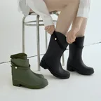 [미들/숏 선택 가능] 버클 스트랩 레인부츠
