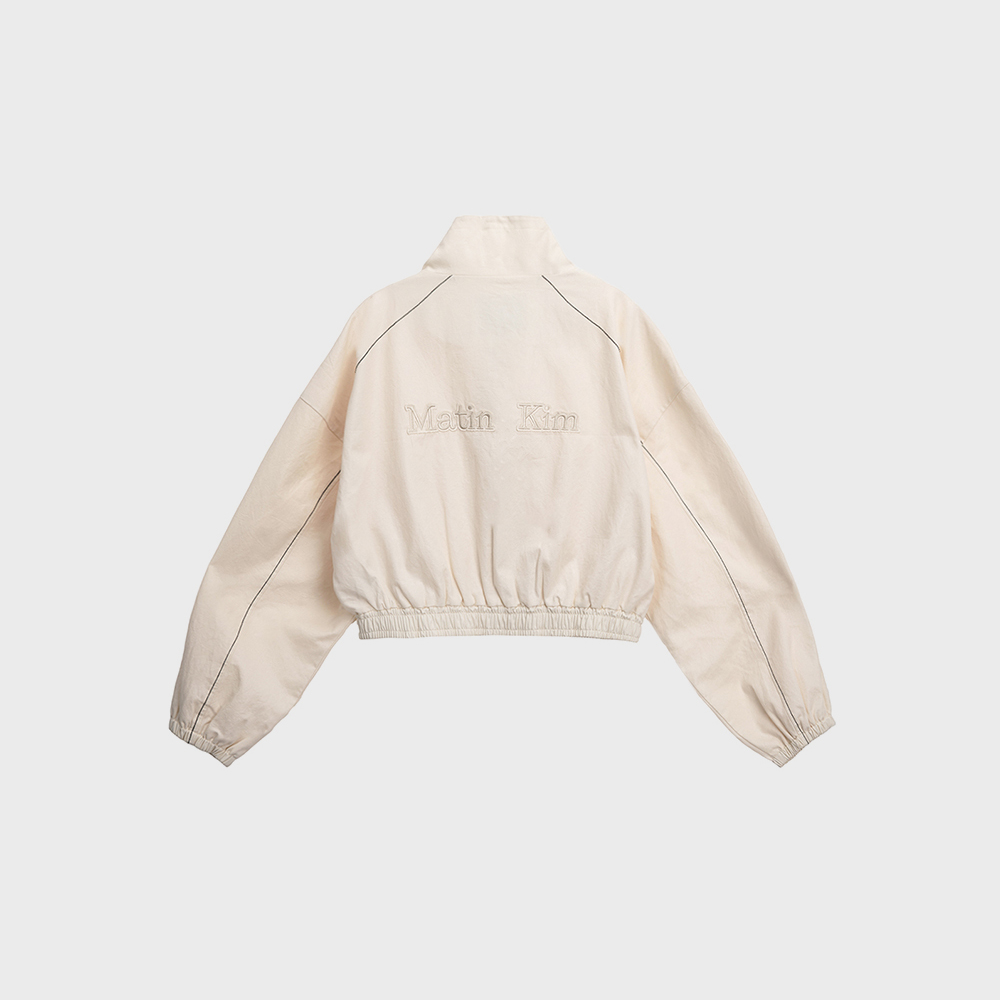 【MATIN KIM】24fw MATIN ROUGH COATING CROP BOMBER MATIN ROUGH COATING CROP BOMBER IN DARK BROWN - MATINKIM