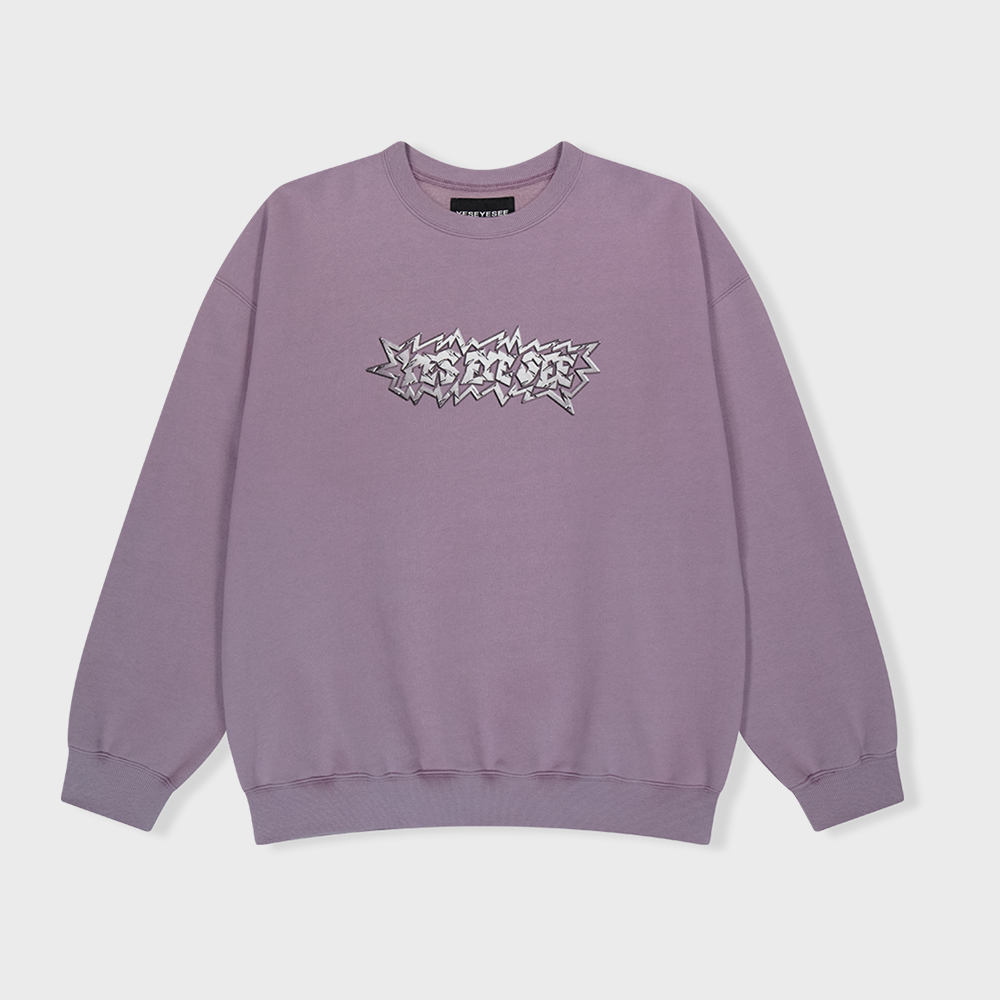 ★YESEYESEE★ YES Steel Logo Sweatshirt Lavender YS243TSWCW0 yeseyesee® :: Y.E.S Steel Logo Sweatshirt Black
