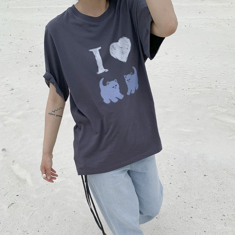 Twinkle Pigment Overfit T-shirt [Blue] - 감도 깊은 취향