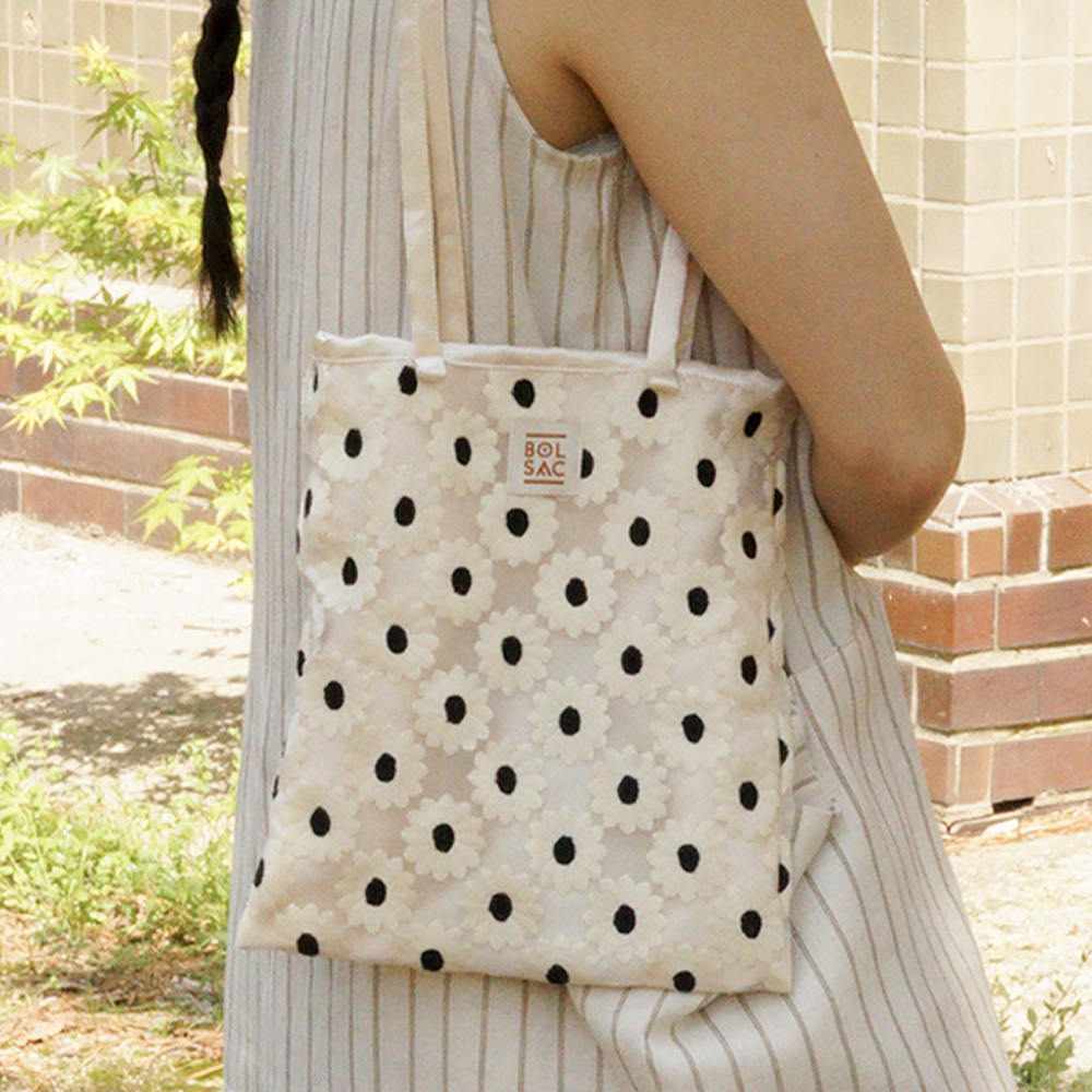 【BOLSAC】poppy bucket bag_white flower poppy bucket bag_white flower - BOLSAC