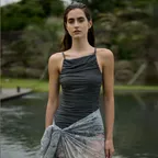 Lucent High-neck Swimsuit_Veil shade (차콜)