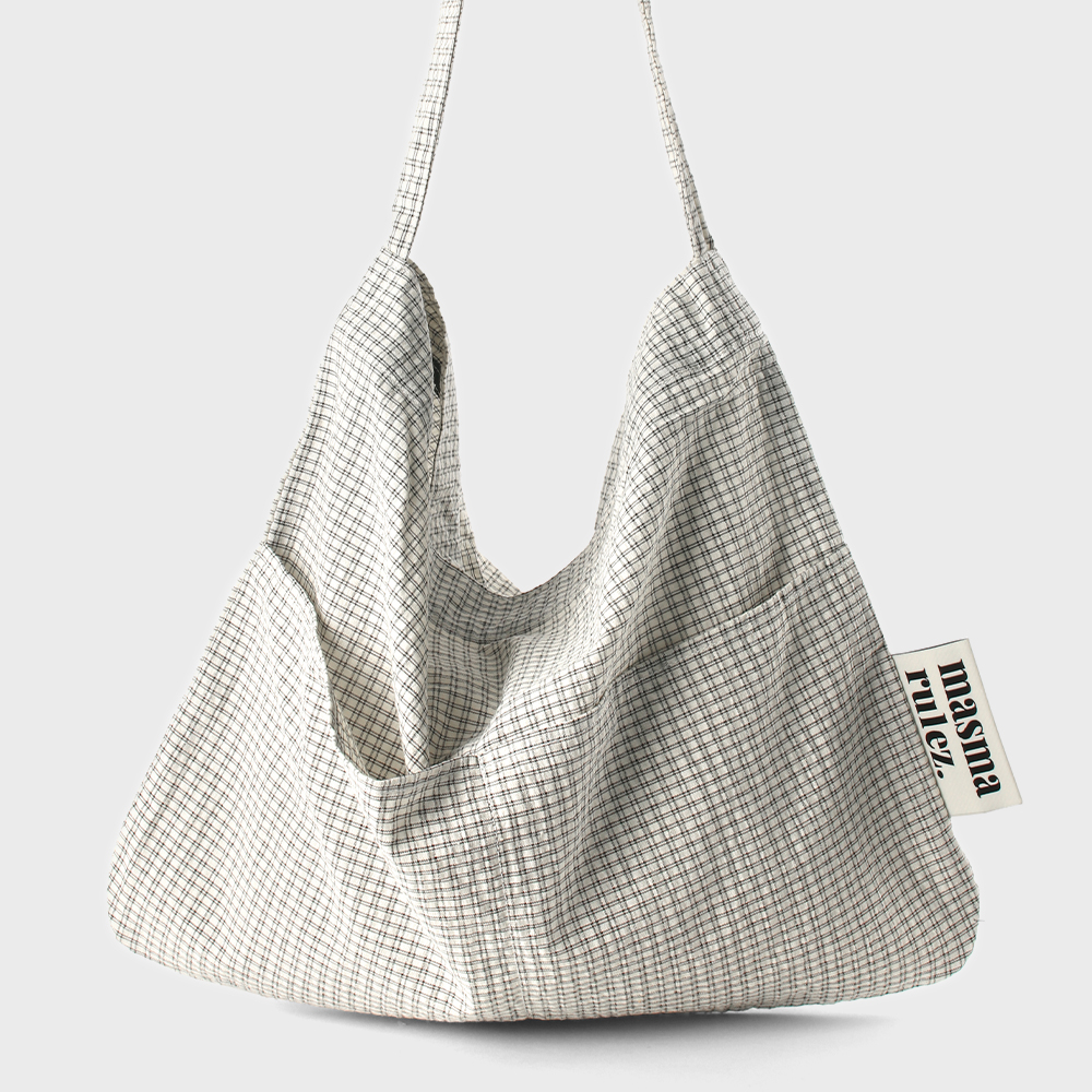 ★masmarulez★ Rabbit eco bagCozy checkivory Masmarulez [마스마룰즈]