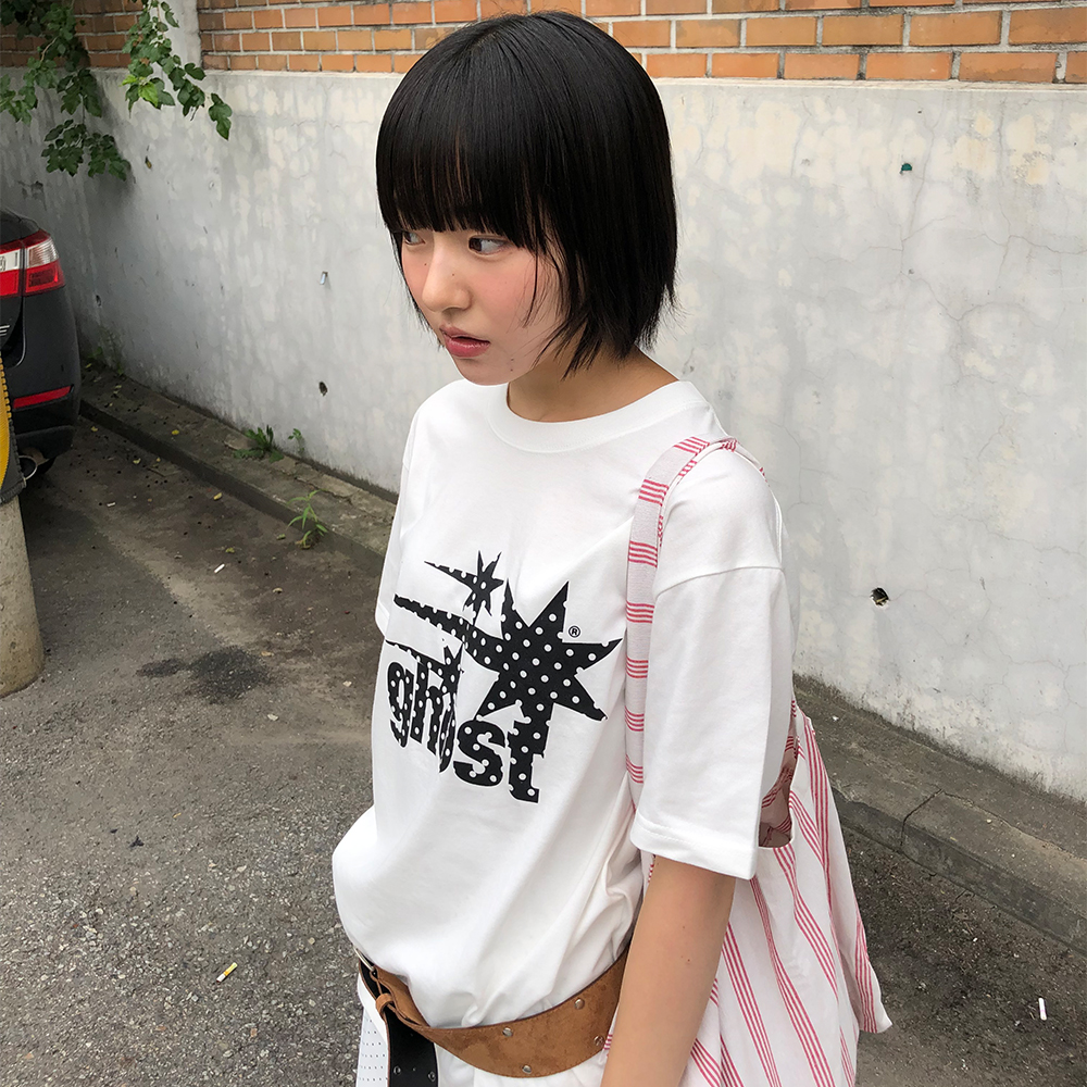 Tシャツ・カットソー [NICEGHOSTCLUB]GIRL BLOWING SYMBOL BIG BIG TEE_BEIGE(NG2FM GIRL BLOWING SYMBOL BIG BIG TEE_BEIGE(NG2FMUT545A) - 감도