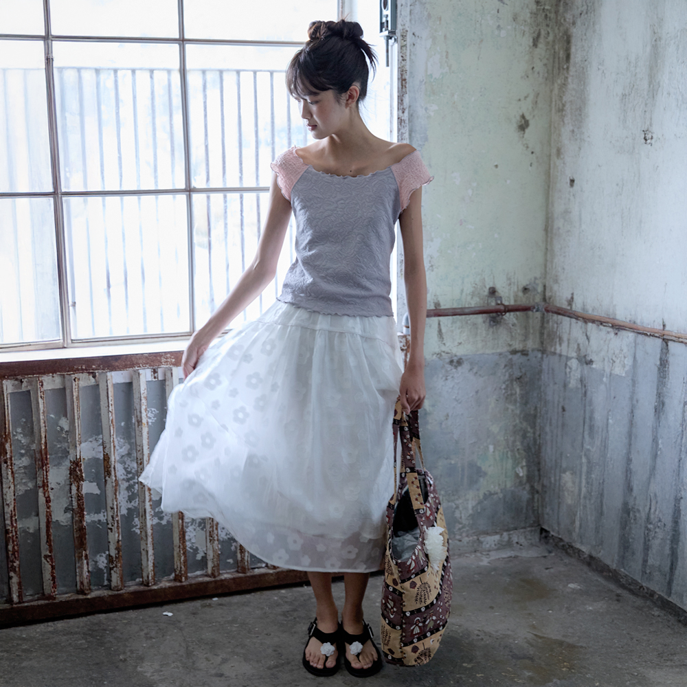 韓国商品/HOKUSPOKUS Garden Veil Volume Skirt Garden Veil Volume Skirt_White - 감도 깊은 취향 셀렉트샵 29CM