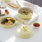 [SET] 인덕션겸용 쿡웨어 편수냄비 스티머 세트 (냄비22+실리콘찜기+다용도뚜껑) (유아 반려겸용)