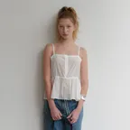 Satin flared bustier_ivory
