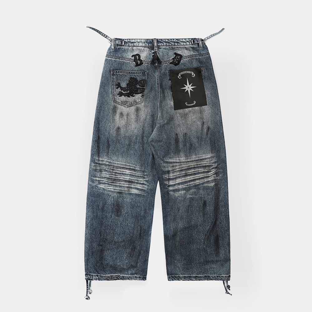 ★YEEL★ YEEL SIDE CUBIC DENIM PANTS YEEL SIDE CUBIC DENIM PANTS BLACK - 감도 깊은 취향 셀렉트샵 29CM